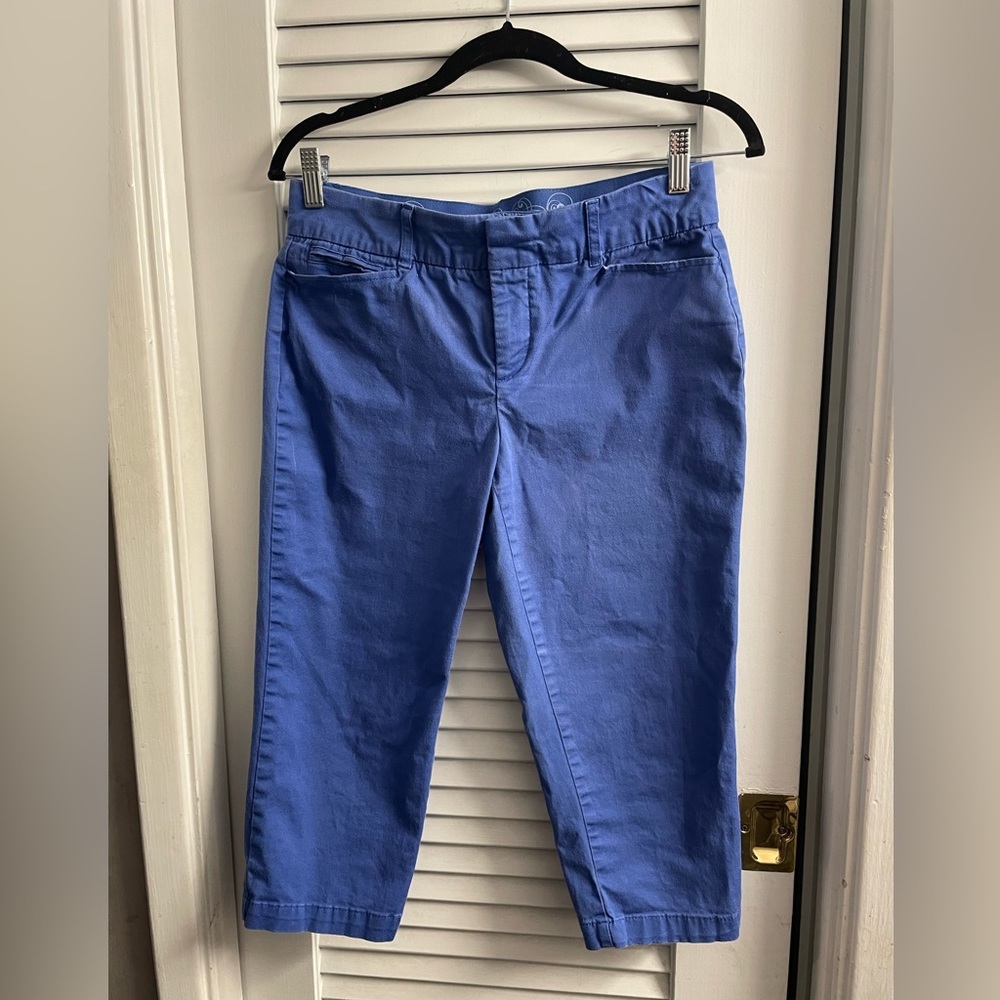 JM Collection Petite Size 6 Comfy Blue Capris - No Flaws